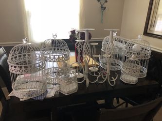 Candle holders and bird cage