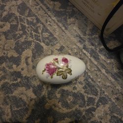 Vintage egg shaped trinket box