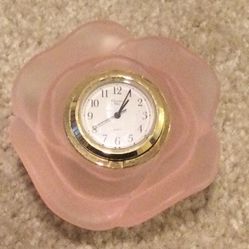 Vintage Christian Dior rose crystal battery operated table clock