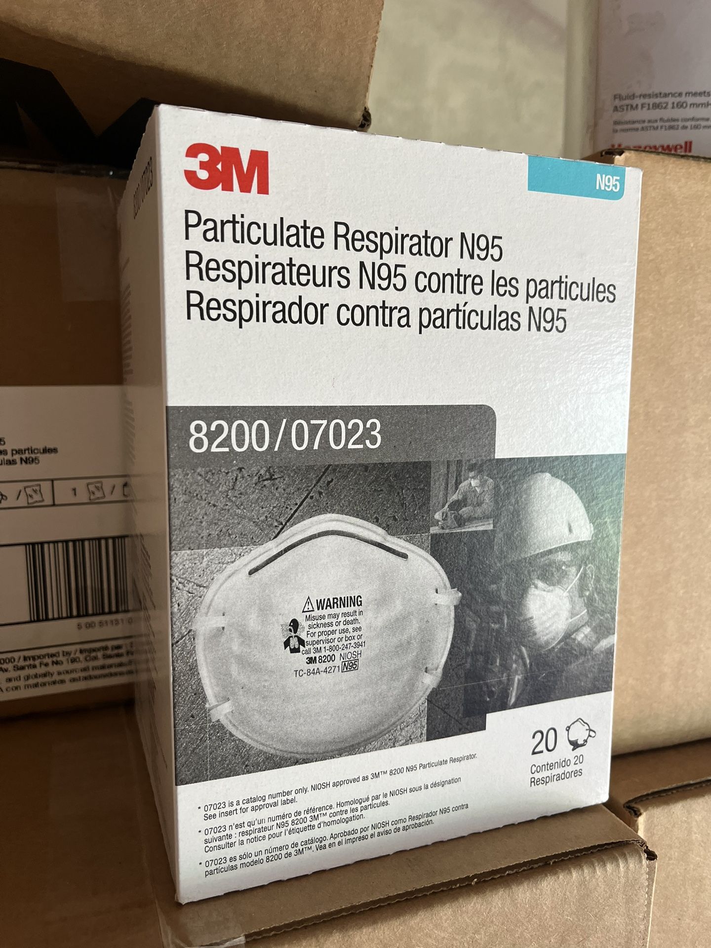 3M 8200 Safety Dust Masks – N95 Rated – 20/Box – New
