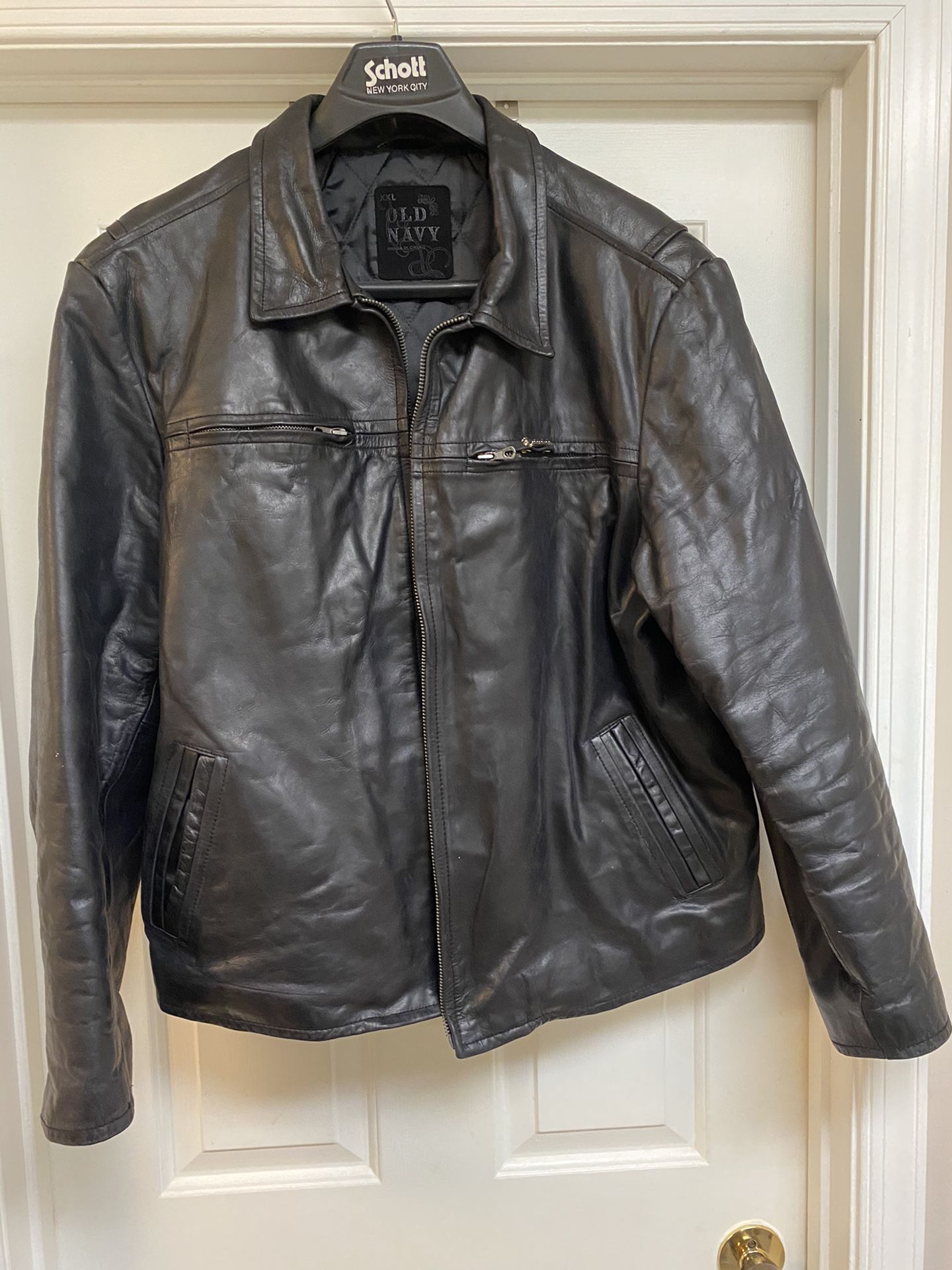 Leather Motorcycle Jacket Size XXL (although More Like XL)