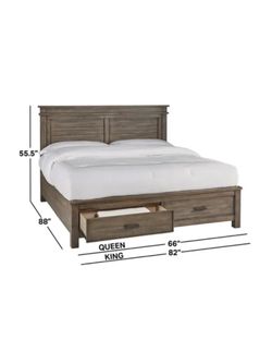 New King size bed, no mattress