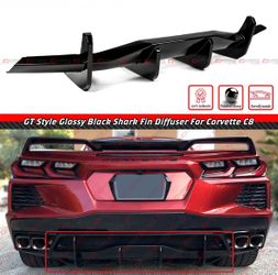 20-26 Corvette C8 Gloss Black Rear Bumper Diffuser
