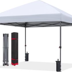 ABCCANOPY Pop Up Canopy - Outdoor Patio Portable Canopy Tent Heavy Duty for Backyard and Deck with 4 Sandbags(White, 10x10)