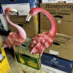 Evergreen Solar LED Flamingo Pair