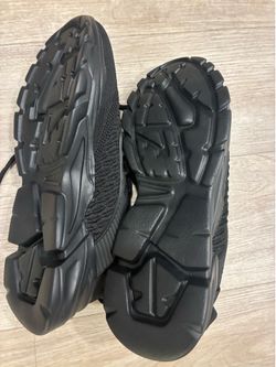Black Lace Up Mesh Athletic Sneakers K1848 Low Top Rubber Outsole Men