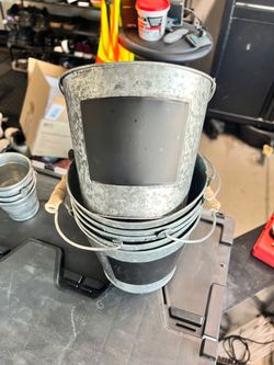 Galvanized tin buckets