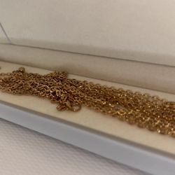 18in 14K Gold (plated) Chain for Men Or Women Cuban Link Chain Golden Jewelry