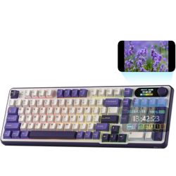 RK Royal KLUDGE S98 Mechanical Keyboard w/Smart Display & Knob, Top Mount 96% Wireless Mechanical Keyboard BT/2.4G/USB-C, Hot Swappable