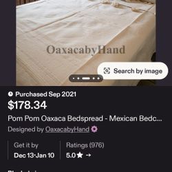 Oaxacan Bedspread - Cotton, Handwoven, Fits Queen Bed