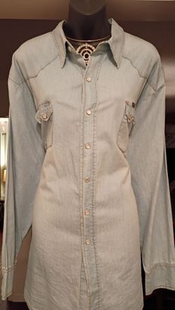 Light Wash Denim Shirt Dress