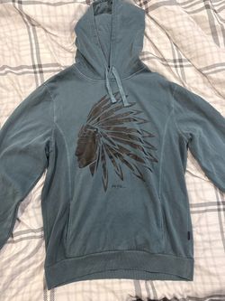 Blue Graphic Pullover Hoodie