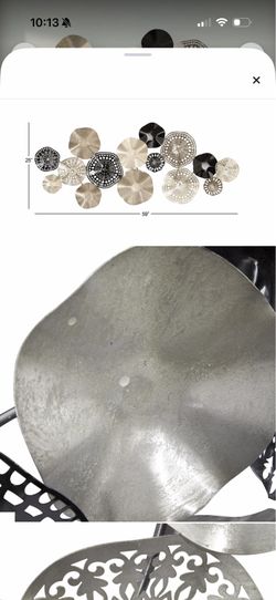 Wall Decor Black and Silver Metal