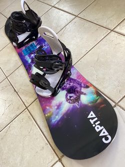 Size 130 Capita Snowboard w/ Small Burton Bindings
