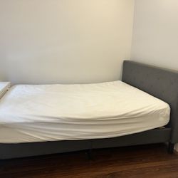 Modern Upholstered Bed Frame with Headboard – Excellent Condition