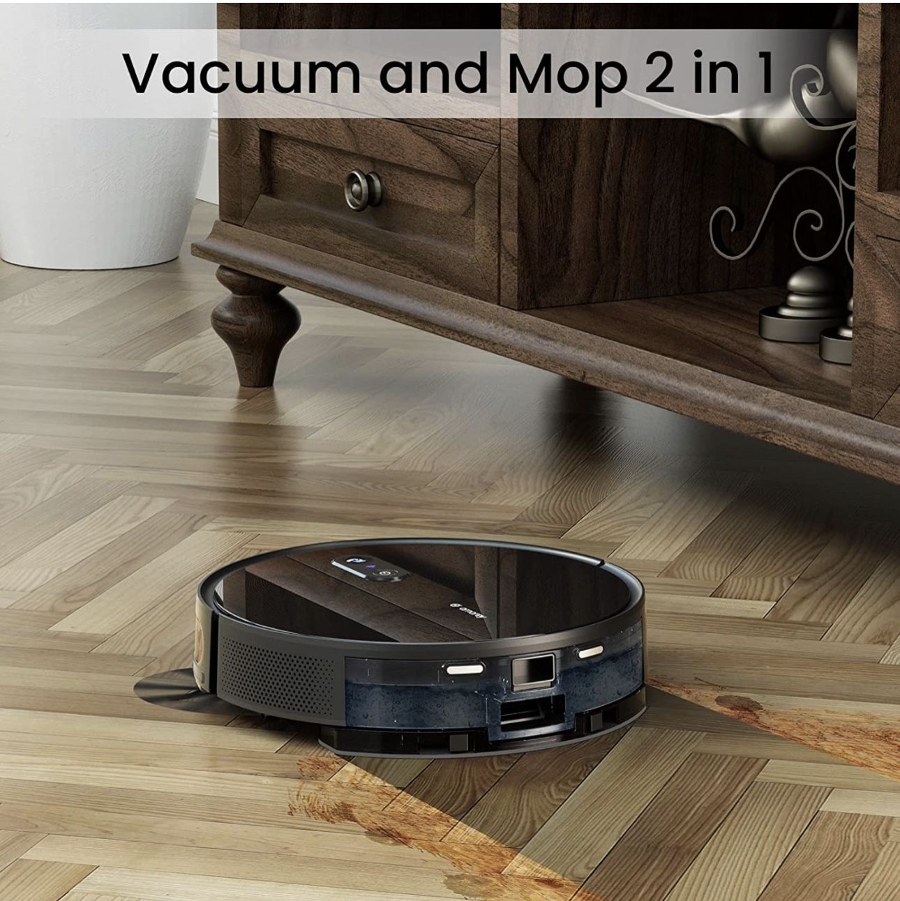 Robot Vacuum Self Emptying and Mop Combo, Robotic Vacuum Cleaner with Automatic Dirt Disposal, Visual Navigation, Smart Mapping, 3000Pa Suction, Ideal