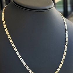 Jewelry 14k solid Yellow three tone Gold mariner link 24.25” Chain necklace 13.10 grams 4.00mm