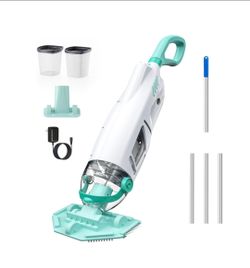 Cordless Handheld Pool Vacuum 18.5 GPM, Above Ground Pool Vacuum Cleaner with 60 Mins Runtime & 6ft Telescopic Pole, 45W Strong Suction Hot Tub Vacuum