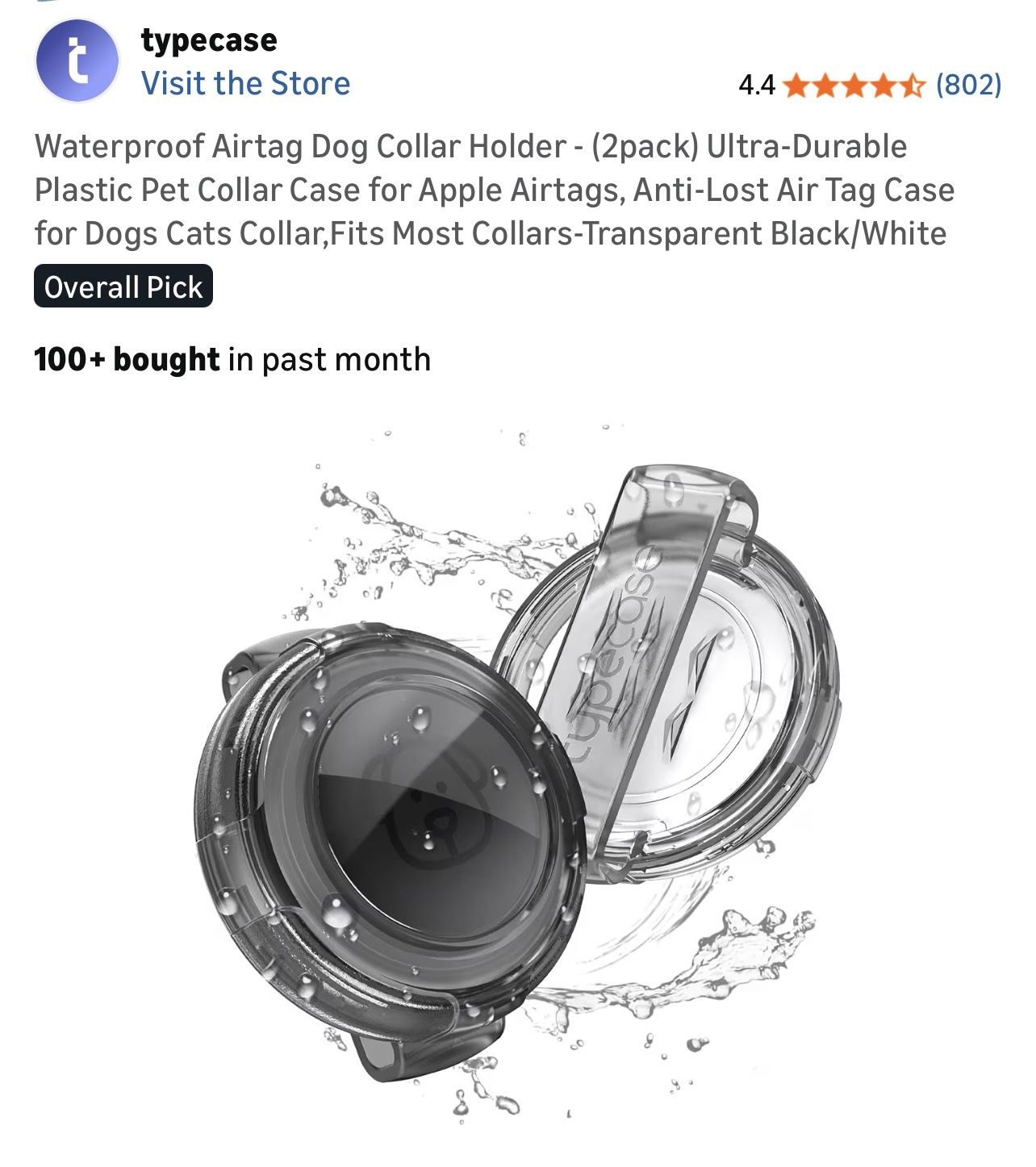 Waterproof AirTags Dog Collar Holder 2 Pack