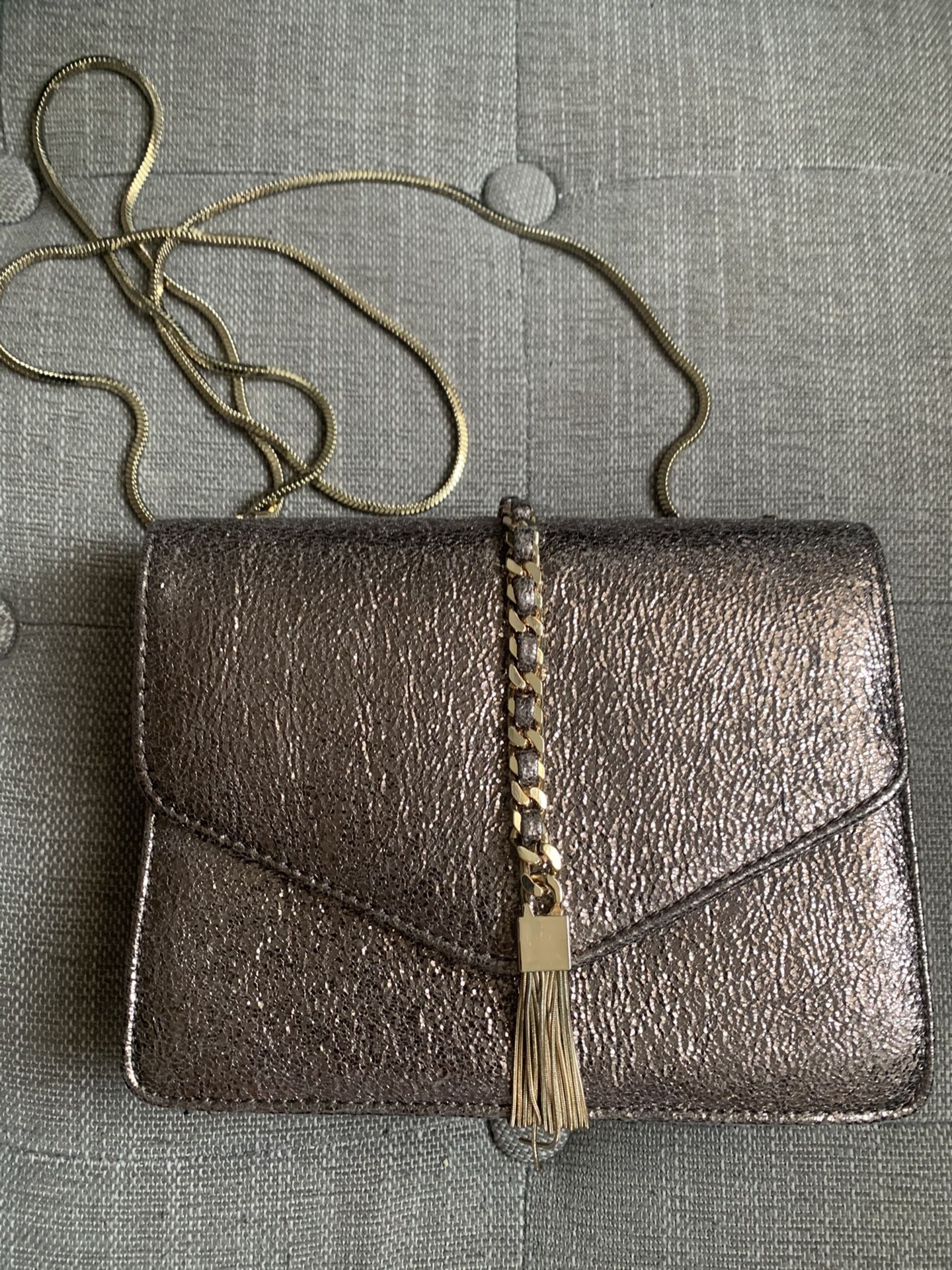 STREET LEVEL Metallic Bronze Cross Body with Chain Tassel - NEW with Tags