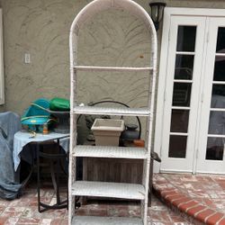 80” Wicker Arched Shelf Unit