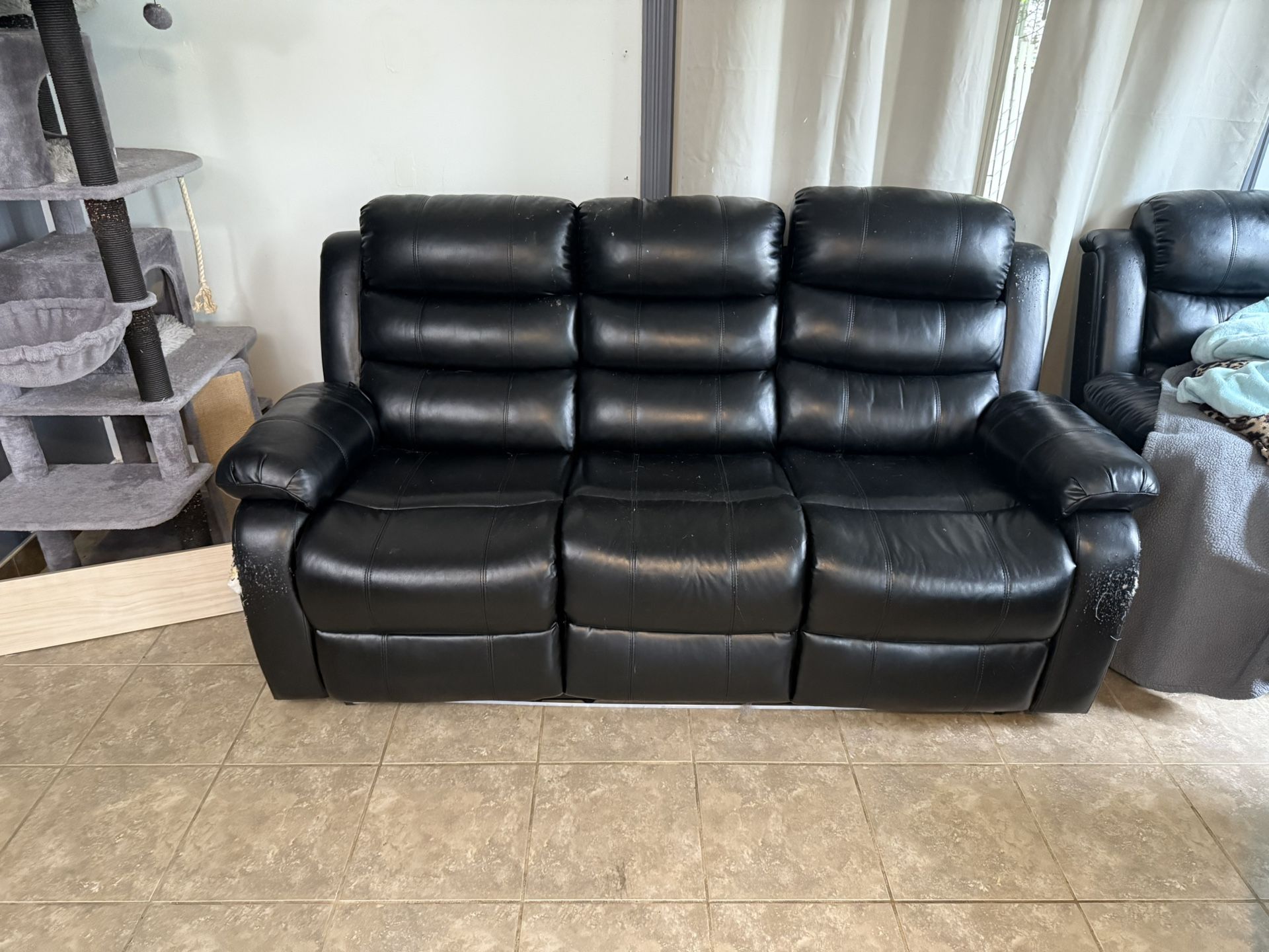 Leather couch and Recliner