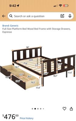 Full size bed and mattress