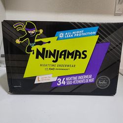 $20. Pampers Ninjamas Nighttime Pants for boys. Please, READ DESCRIPTION. Hablo español.