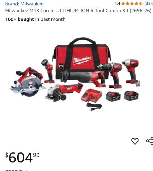 Milwaukee 6 Tool Combo 