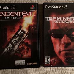 RESIDENT EVIL OUTBREAK & TERMINATOR 3 RISE OF THE MACHINES. FOR THE PS2 GAME SYSTEM 