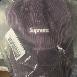 Supreme Purple Corduroy Small Box Logo Hat