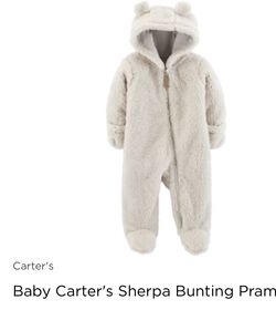 Carters Sherpa Bunting pram jumpsuit onesie