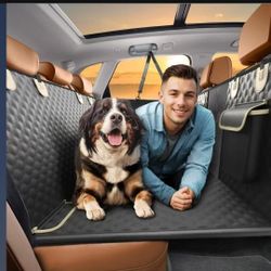Back Seat Extender for Dogs, Heavy Duty Dog Car Seat Cover for Back Seat and Aggressive Chewer, Large Hard Bottom Car Seat Cover for Dogs, Dog Hammock