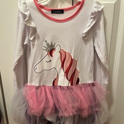 Unicorn Dress With Tutu Size 3T