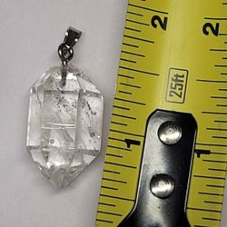20ctw Herkimer Diamond Crystal 925 Silver Bail