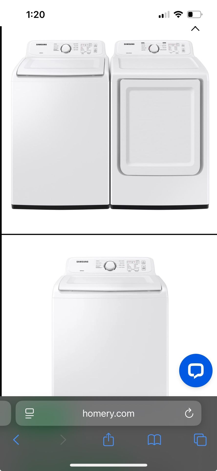 Almost New-Samsung Top Loading Washer & Dryer