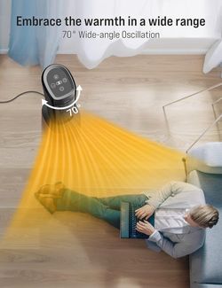 A TOPPIN Ceramic Tower Space Heater, 1500W with Remote Control - - Scratch & Den
