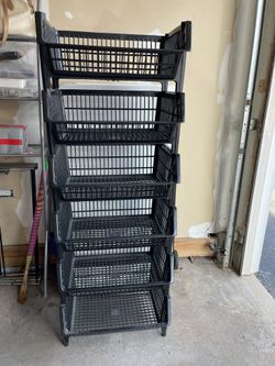 Plastic Storage Bin 6 Shelves for Pickup