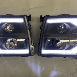 2007 To 2013 Chevrolet Silverado Day Time Running Light Headlights LED Luces Micas Calaveras Faros Projectors Proyectores
