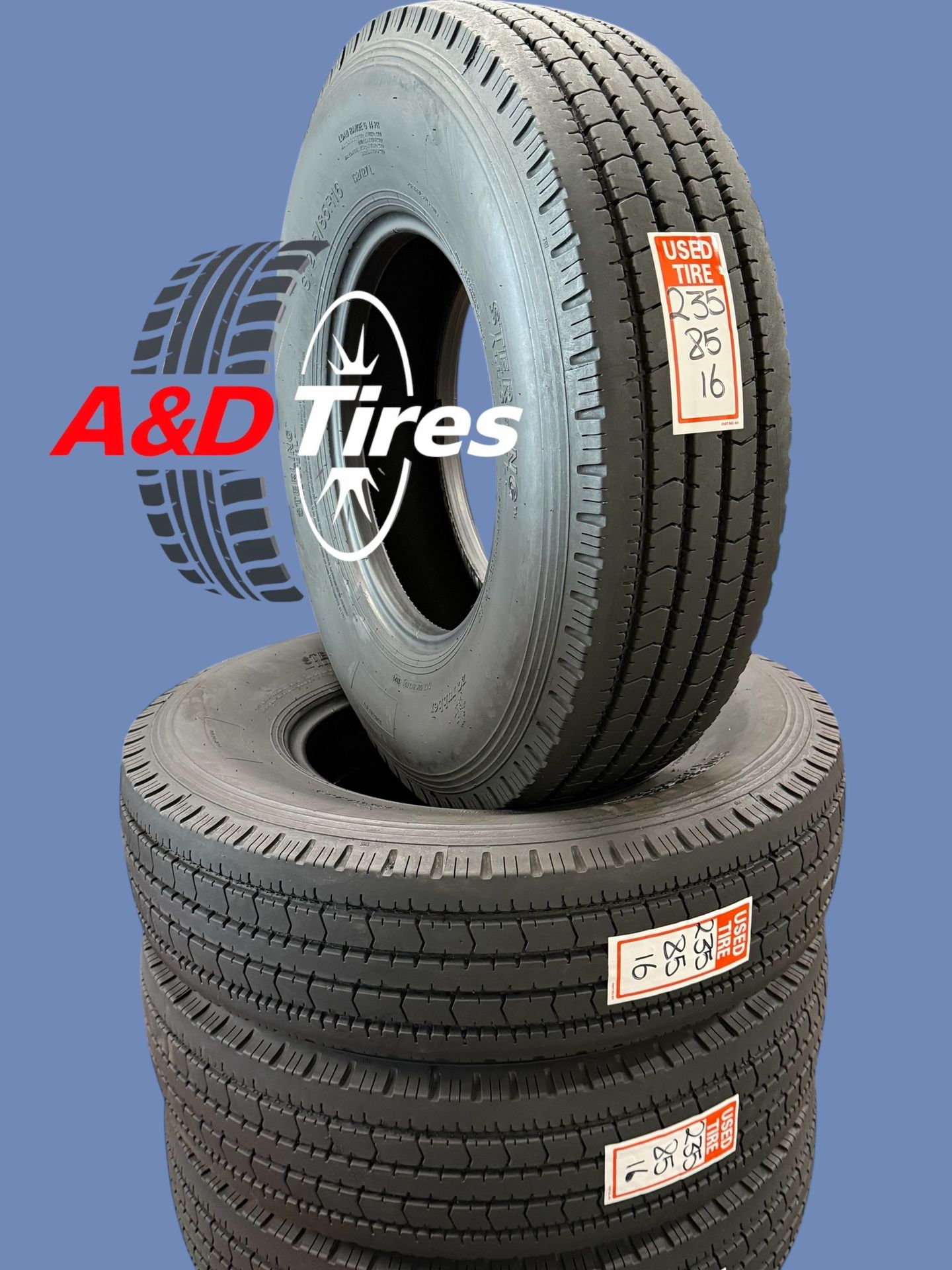 4 Like New 235-85-16 Sterling All-Steel