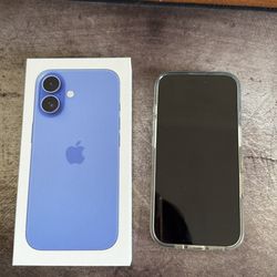iPhone 16 128GB factory unlock blue color with case