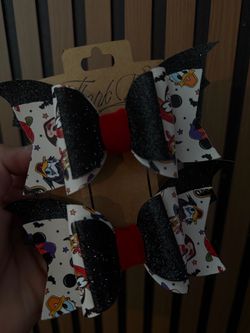 Spooky Mickey & friends hair bows