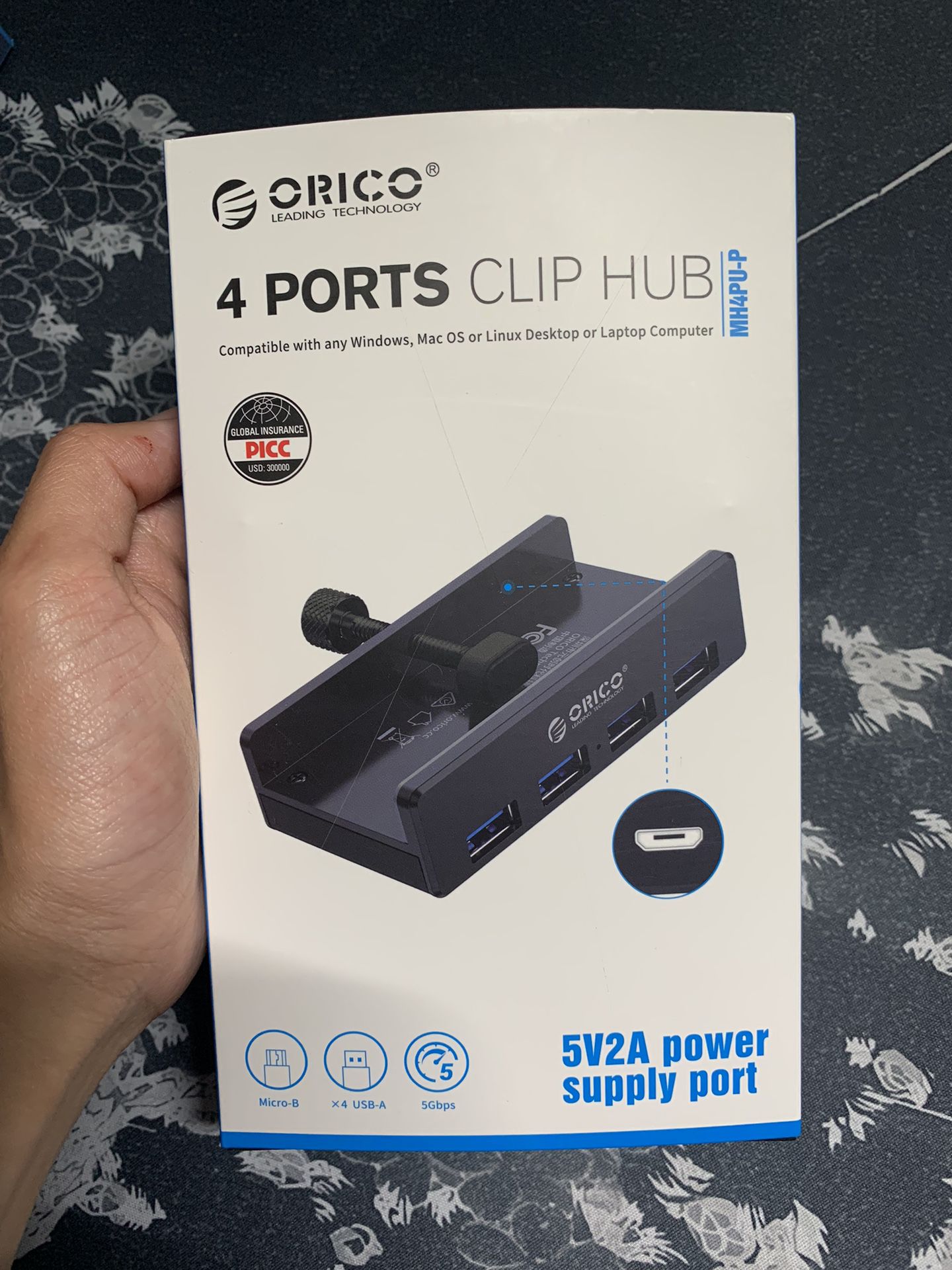 4 Ports Clip Hub Clamp Orico