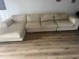 Must go Beautiful White Leather Sectional
