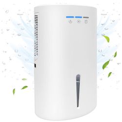 68oz Small Dehumidifier for Home, Up to 480 Sq Ft Portable Compact Electric Mini Dehumidifier with Ultra Quiet Dehumidification