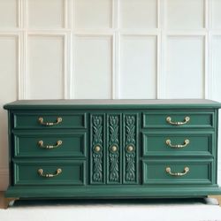 Long Green Triple Dresser From Lane Buffet Credenza Sideboard 