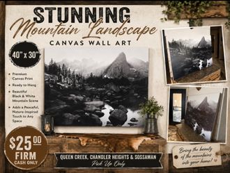 🏔️ Stunning Black & White Mountain Canvas Wall Art 🏔️