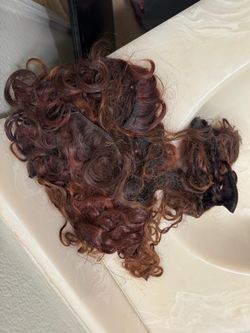Curly Hair Extensions Clip-In Burgundy Red