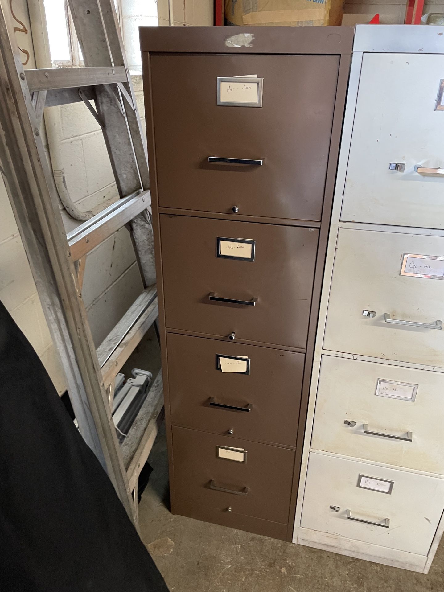 One non locking filing cabinet