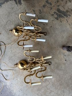 Vintage Brass Wall Sconces Set of Two